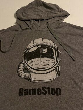 RARE GameStop Astronaut NASA Lightweight Hoodie Shirt MEDIUM Playstation Xbox